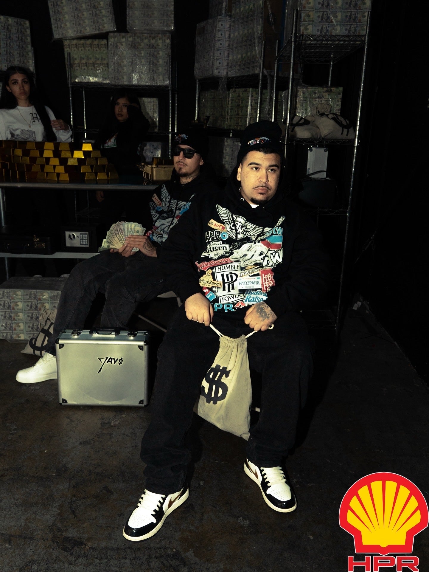 HYDEPARKRAISED X ARTISTOUTTATHAWOODS COLLAB STICKERBOMB HOODIE