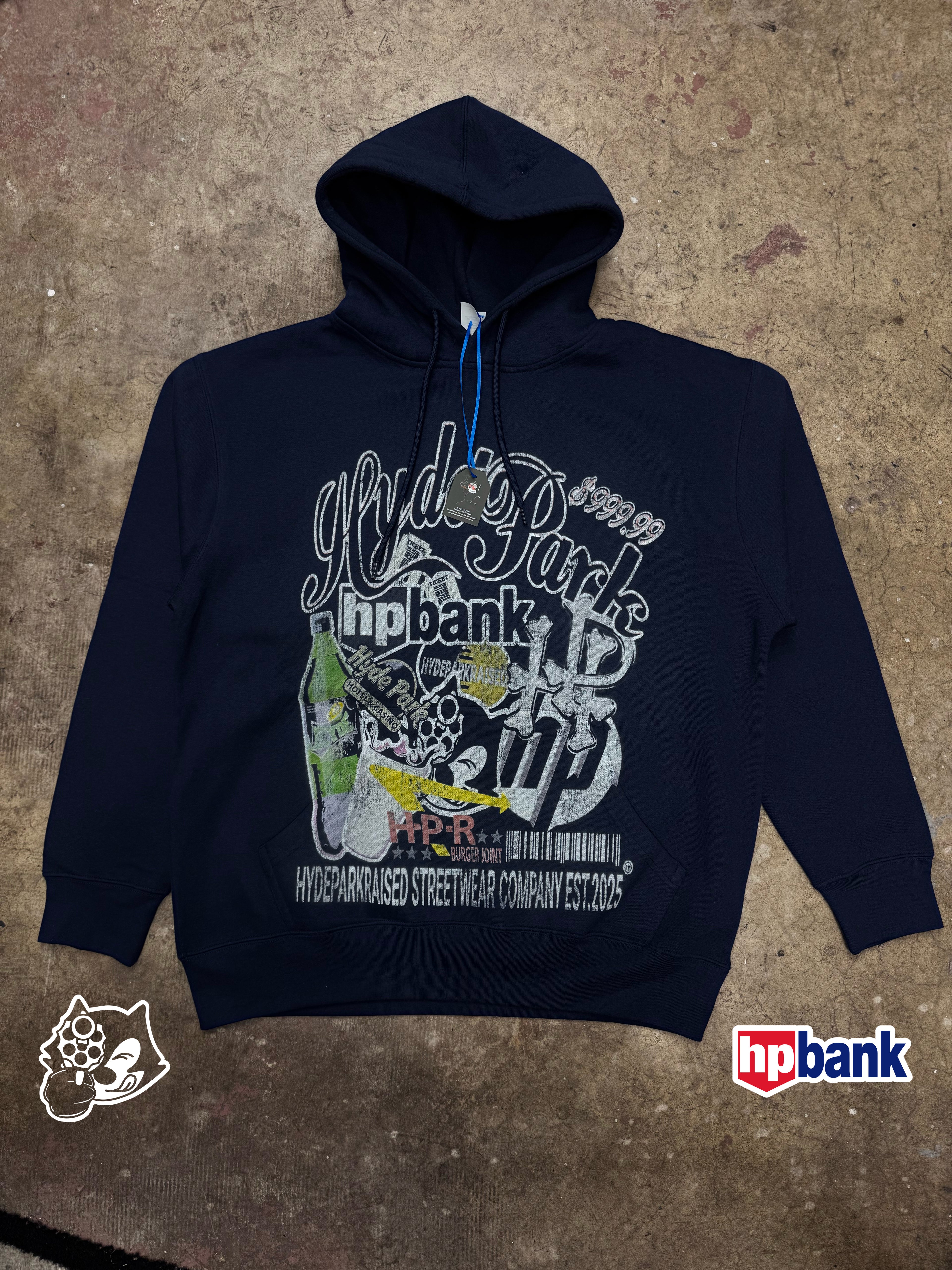 HydeParkRaised Vintage StickerBomb Hoodie